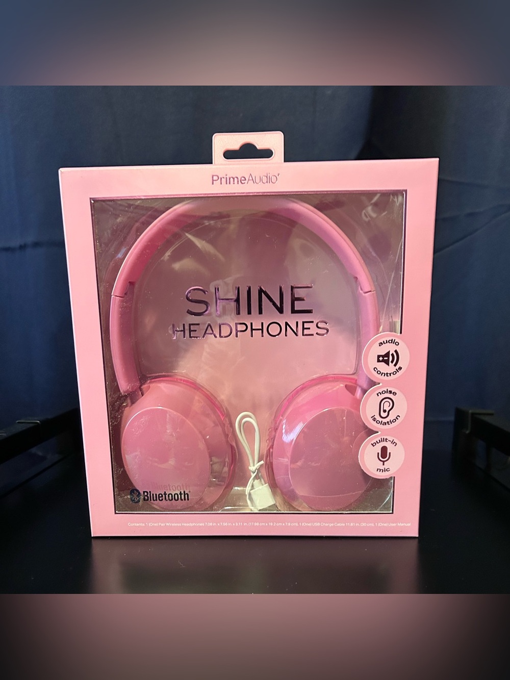 New PrimeAudio Shine Pink Bluetooth Headphones
